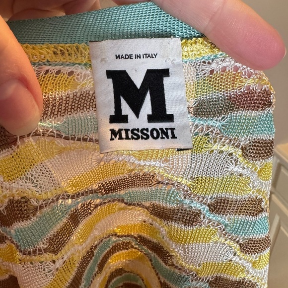 Missoni Blue and Yellow Geometric Cardigan Sweater - Size 8 - Picture 6 of 8